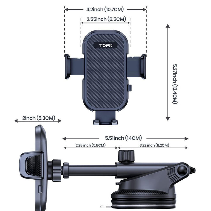TOPK D42N Phone Mount For Car Dashboard - TOPK Official Store