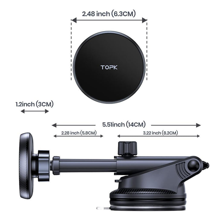 TOPK D49N Magsafe Phone Mount For Car Dashboard - TOPK Official Store