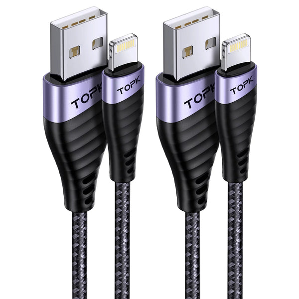 TOPK 6ft USB A to Lightning Fast Charging Cable 2Pack - TOPK Official Store