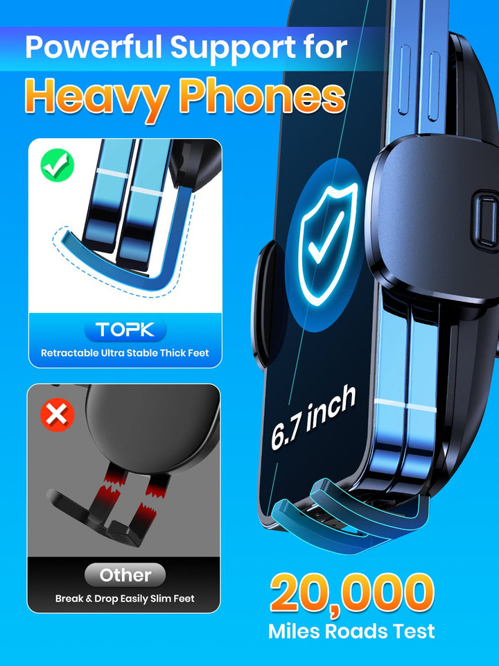 TOPK D35X Phone Mount for Car Dashboard and Windshield - TOPK Official Store