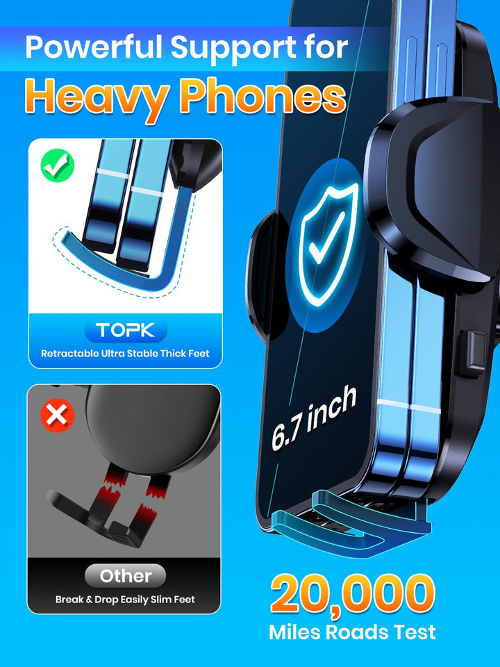 TOPK D36 Phone Holder for Car Dashboard and Air Vent - TOPK Official Store