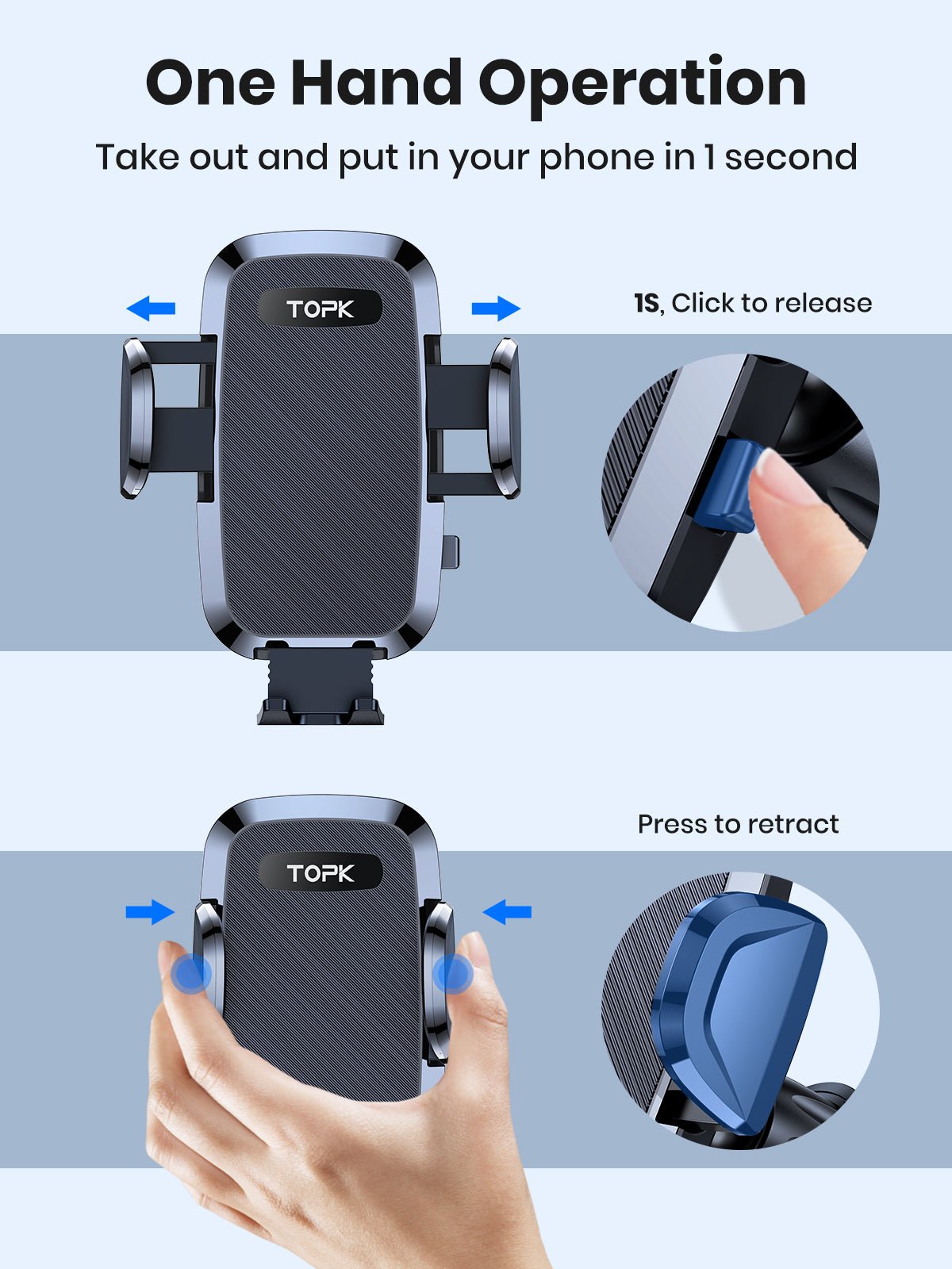 TOPK D36 Phone Mount for Car Air Vent - TOPK Official Store