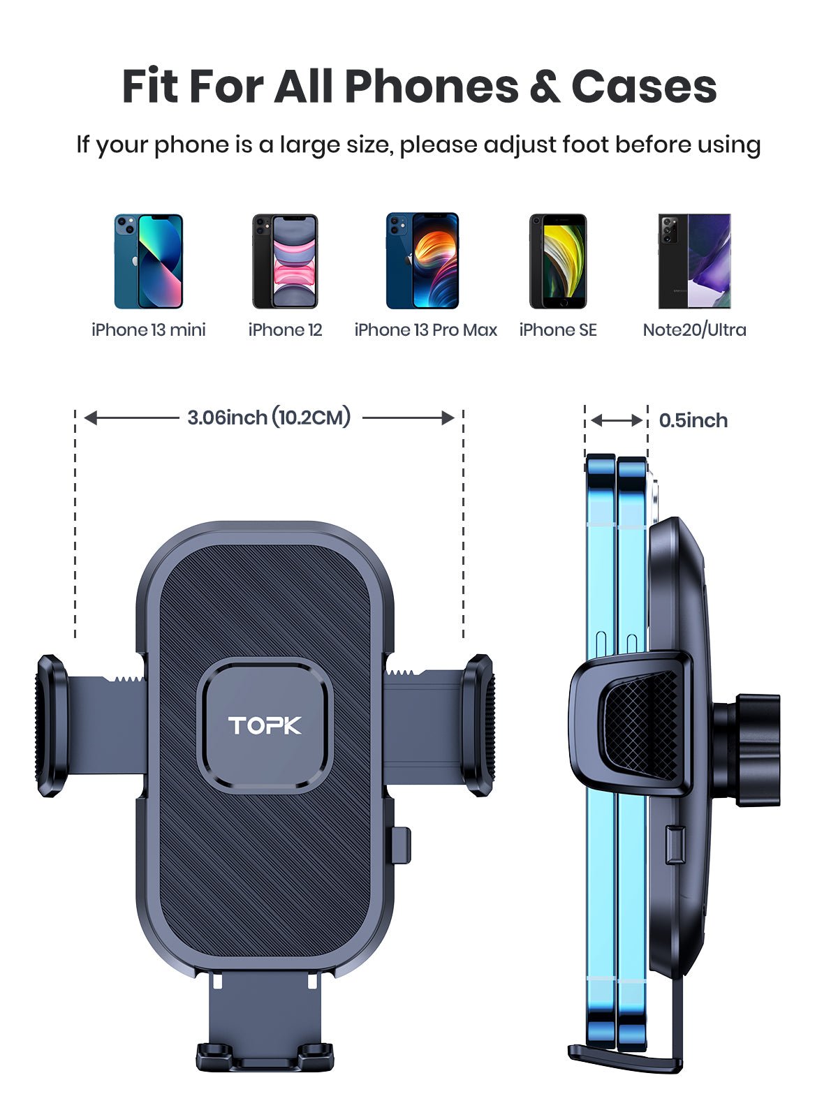 TOPK D38-G Phone Holder for Car Air Vent - TOPK Official Store