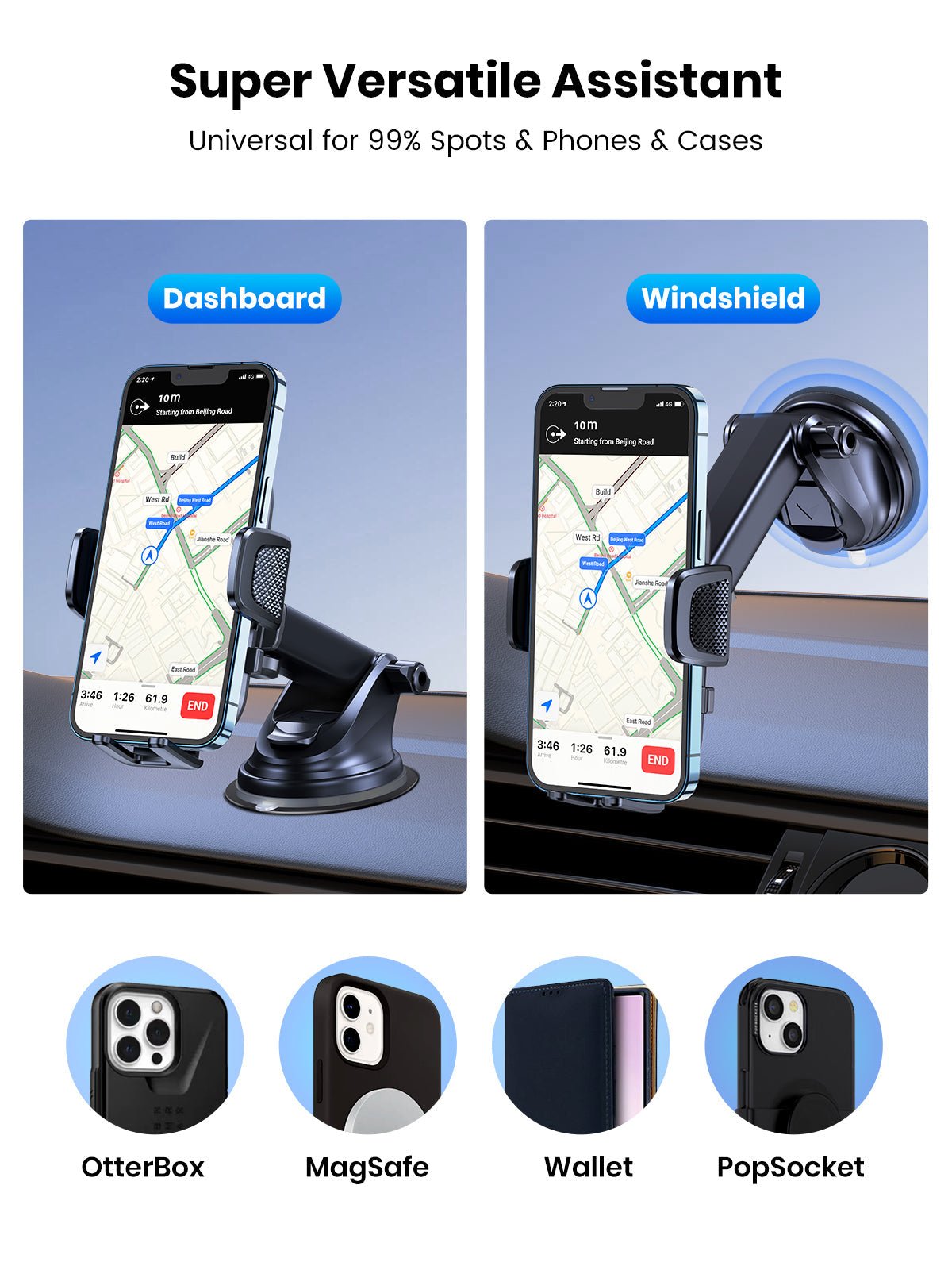 TOPK D40-Z Phone Holder for Dashboard and Car Air Vent - TOPK Official Store