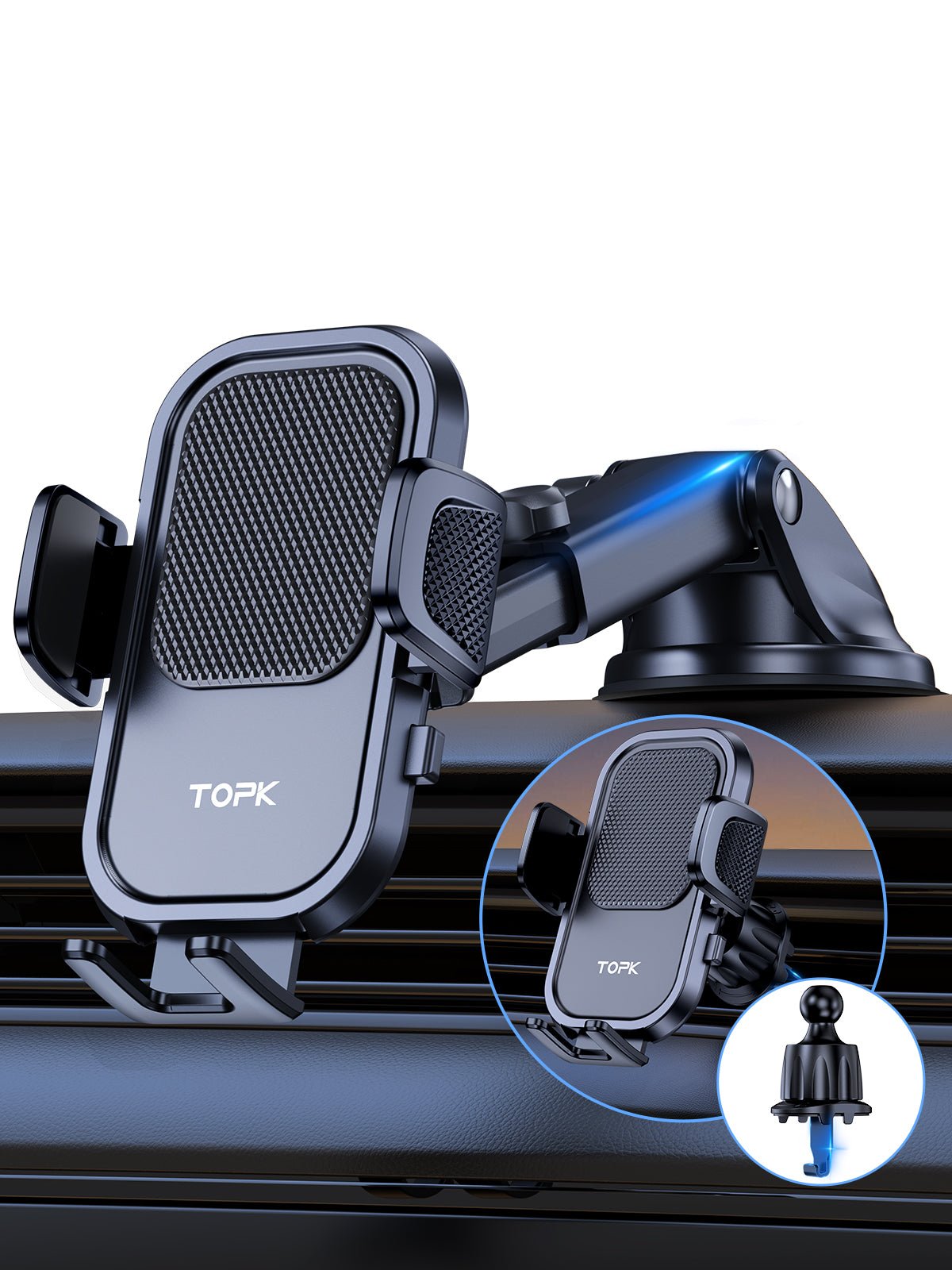 TOPK D40-Z Phone Holder for Dashboard and Car Air Vent - TOPK Official Store
