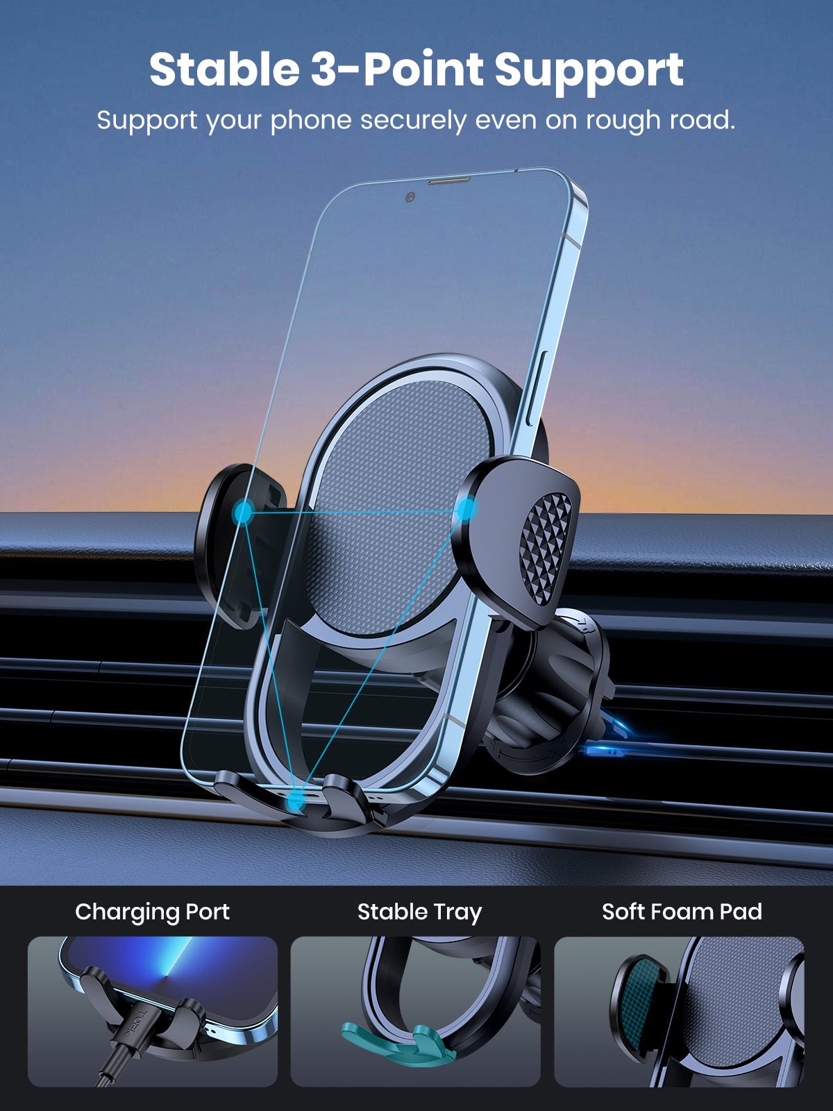 TOPK D41-G Phone Mount for Car Air Vent - TOPK Official Store