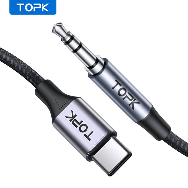 TOPK USB C to 3.5mm Audio Aux Jack Cable - TOPK Official Store